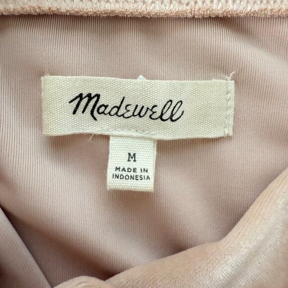 Madewell Velvet Mockneck Short Sleeve Tee Top in Avalon Pink Blush, Size‎ Medium - Picture 4 of 8
